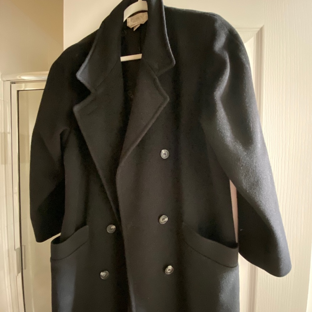 100% wool black long coat super warm!